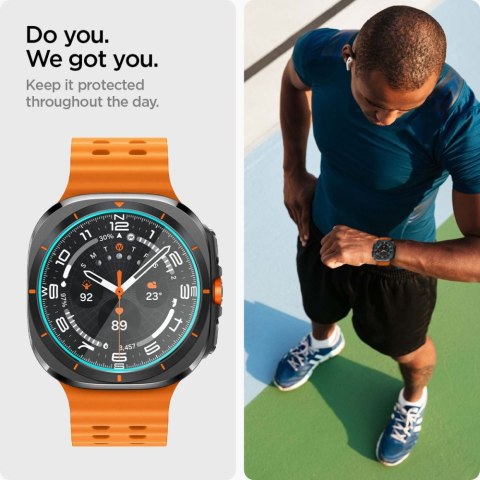 Szkło hartowane z ramką montażową na Samsung Galaxy Watch Ultra 47 mm - 2 szt. Szkło hartowane z ramką montażową na Samsung Galaxy Watch Ultra 47 mm - 2 szt.