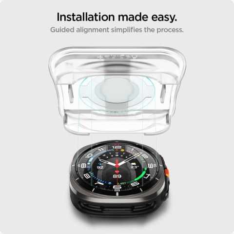Szkło hartowane z ramką montażową na Samsung Galaxy Watch Ultra 47 mm - 2 szt. Szkło hartowane z ramką montażową na Samsung Galaxy Watch Ultra 47 mm - 2 szt.