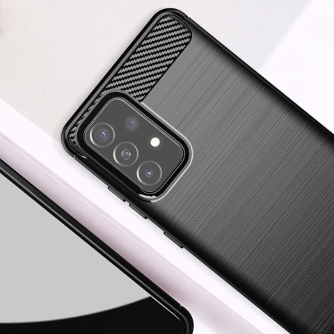Elastyczne etui pokrowiec na Samsung Galaxy A72 4G Carbon Case - czarny Elastyczne etui pokrowiec na Samsung Galaxy A72 4G Carbon Case - czarny