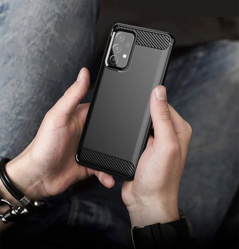Elastyczne etui pokrowiec na Samsung Galaxy A72 4G Carbon Case - czarny Elastyczne etui pokrowiec na Samsung Galaxy A72 4G Carbon Case - czarny