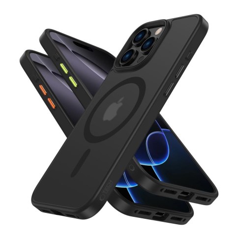 Etui case na iPhone 16 Pro z nakładkami na przyciski MagMat Magsafe - czarny mat Etui case na iPhone 16 Pro z nakładkami na przyciski MagMat Magsafe - czarny mat
