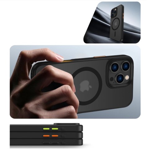 Etui case na iPhone 16 Pro z nakładkami na przyciski MagMat Magsafe - czarny mat Etui case na iPhone 16 Pro z nakładkami na przyciski MagMat Magsafe - czarny mat