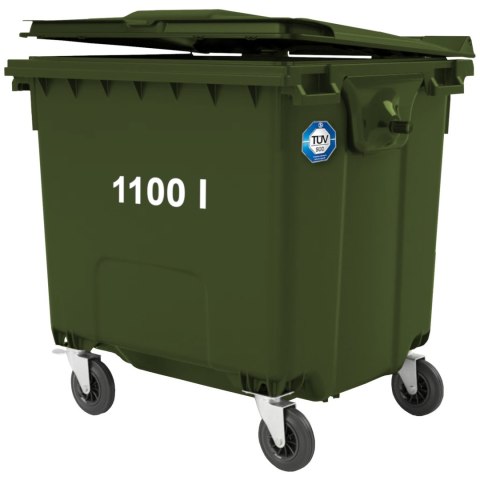 Kontener pojemnik na odpady śmieci komunalne PZH EN 840-2 DIN 1100L - zielony