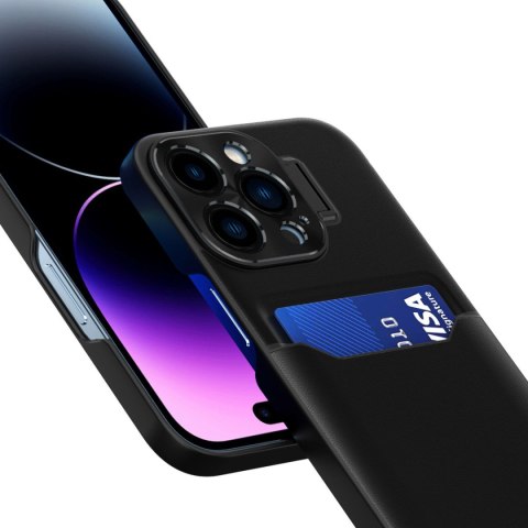 Etui pokrowiec portfel na kartę z podstawką na Samsung Galaxy S23 Leather Stand Case - czarne Etui pokrowiec portfel na kartę z podstawką na Samsung Galaxy S23 Leather Stand Case - czarne