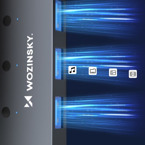 Hub rozdzielacz 4x USB-A z włącznikami aluminiowy - szary Hub rozdzielacz 4x USB-A z włącznikami aluminiowy - szary