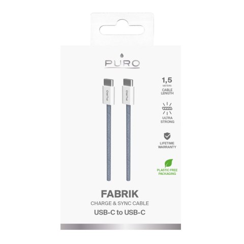 Kabel przewód USB-C 60W 1.5m - niebieski Kabel przewód USB-C 60W 1.5m - niebieski