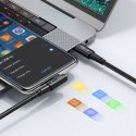 Kabel przewód kątowy i prosty USB-C 60W 6A 2m - szary
