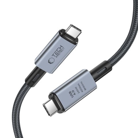 Kabel przewód szybki USB-C 4.0 PD 240W 8K 40Gbps 1m - szary Kabel przewód szybki USB-C 4.0 PD 240W 8K 40Gbps 1m - szary