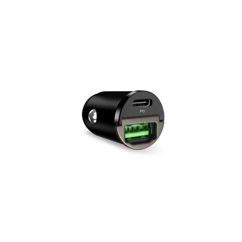 Ładowarka samochodowa USB-C USB-A PD - czarna Ładowarka samochodowa USB-C USB-A PD - czarna