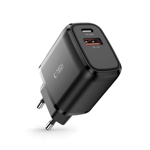 Ładowarka sieciowa USB-C PD 20W / USB-A QC 3.0 - czarna Ładowarka sieciowa USB-C PD 20W / USB-A QC 3.0 - czarna