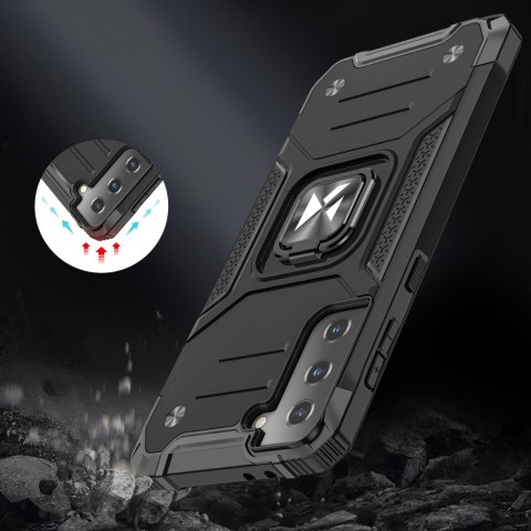 Pancerne hybrydowe etui z magnetycznym uchwytem do Samsung Galaxy S22+ Ring Armor - czarny Pancerne hybrydowe etui z magnetycznym uchwytem do Samsung Galaxy S22+ Ring Armor - czarny