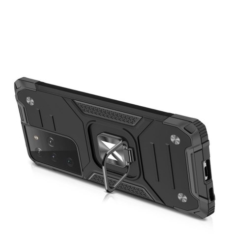 Pancerne hybrydowe etui z magnetycznym uchwytem do Samsung Galaxy S22 Ultra Ring Armor - niebieski Pancerne hybrydowe etui z magnetycznym uchwytem do Samsung Galaxy S22 Ultra Ring Armor - niebieski