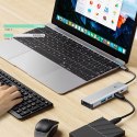 5w1 HUB Adapter USB-C PD USB-A HDMI 4K 60Hz 100W - szary