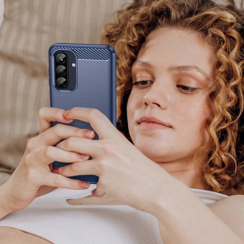 Etui silikonowe na Samsung Galaxy A26 Carbon Case - niebieskie Etui silikonowe na Samsung Galaxy A26 Carbon Case - niebieskie