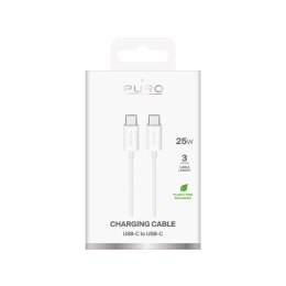 Kabel przewód USB-C TPE 25W 3m - biały
