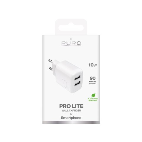 Ładowarka sieciowa 2x USB-A PROLITE 10W - biała Ładowarka sieciowa 2x USB-A PROLITE 10W - biała