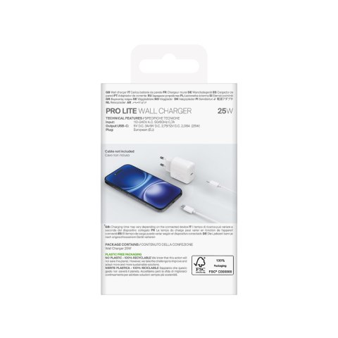Ładowarka sieciowa USB-C Power Delivery 25W - biała Ładowarka sieciowa USB-C Power Delivery 25W - biała