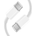 Ładowarka sieciowa USB-C z kablem USB-C PD 20W - biała