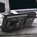 Pancerne etui na Samsung Galaxy A56 z podstawką osłoną aparatu Hybrid Armor Camshield - czarne