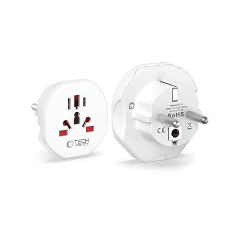 Przejściówka adapter podróżny UK/US/AU/FI/CN-1/CN-2 do EU - biały Przejściówka adapter podróżny UK/US/AU/FI/CN-1/CN-2 do EU - biały