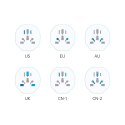 Przejściówka adapter podróżny UK/US/AU/FI/CN-1/CN-2 do EU - biały
