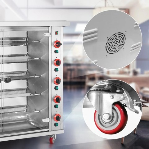 Rożen gazowy opiekacz do 25 kurczaków 5 szpikulców propan-butan 25 kW Rożen gazowy opiekacz do 25 kurczaków 5 szpikulców propan-butan 25 kW