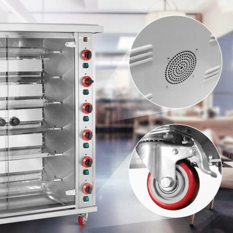 Rożen gazowy opiekacz do 30 kurczaków 6 szpikulców propan-butan 30 kW Rożen gazowy opiekacz do 30 kurczaków 6 szpikulców propan-butan 30 kW