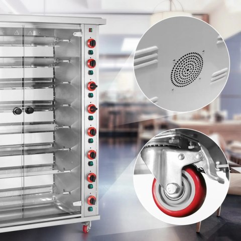 Rożen gazowy opiekacz do 40 kurczaków 8 szpikulców propan-butan 40 kW Rożen gazowy opiekacz do 40 kurczaków 8 szpikulców propan-butan 40 kW