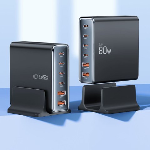 Stacja ładująca do urządzeń 4x USB-C 2x USB-A 80W Stacja ładująca do urządzeń 4x USB-C 2x USB-A 80W