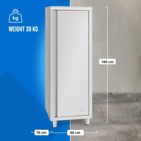 Szafa gastronomiczna na naczynia 3 półki STAL 60 x 70 x 180 cm Szafa gastronomiczna na naczynia 3 półki STAL 60 x 70 x 180 cm