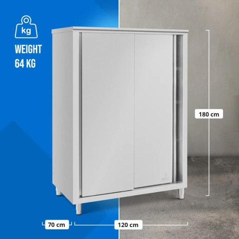 Szafa gastronomiczna z drzwiami suwanymi STAL 120 x 70 x 180 cm Szafa gastronomiczna z drzwiami suwanymi STAL 120 x 70 x 180 cm