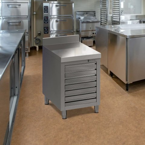 Szafka gastronomiczna na ciasto do pizzy z rantem 7 szuflad 50 x 70 cm Szafka gastronomiczna na ciasto do pizzy z rantem 7 szuflad 50 x 70 cm