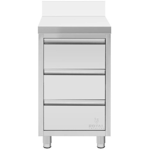 Szafka gastronomiczna przyścienna z rantem 3 szuflady STAL 50 x 60 cm Szafka gastronomiczna przyścienna z rantem 3 szuflady STAL 50 x 60 cm
