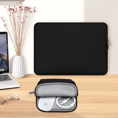 Torba etui pokrowiec na laptopa 15-16'' + etui na akcesoria - czarna Torba etui pokrowiec na laptopa 15-16'' + etui na akcesoria - czarna