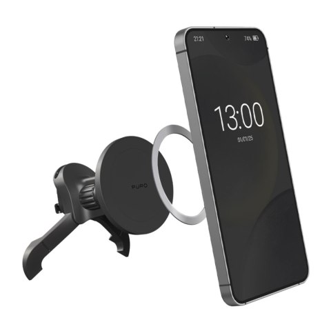 Uchwyt samochodowy magnetyczny do smartfona na kratkę regulowany MagSafe - czarny Uchwyt samochodowy magnetyczny do smartfona na kratkę regulowany MagSafe - czarny