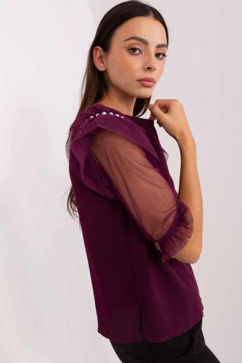 Bluzka Model LK-BZ-506682.26P Dark Violet - Lakerta Bluzka Model LK-BZ-506682.26P Dark Violet - Lakerta