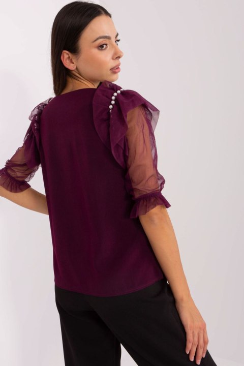 Bluzka Model LK-BZ-506682.26P Dark Violet - Lakerta Bluzka Model LK-BZ-506682.26P Dark Violet - Lakerta