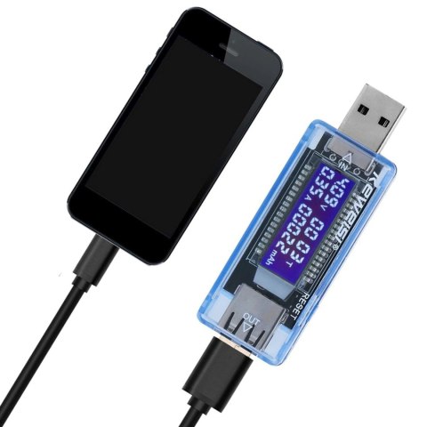 Miernik tester USB napięcia prądu czasu pojemności LCD 4-20 V 0-3 A Miernik tester USB napięcia prądu czasu pojemności LCD 4-20 V 0-3 A