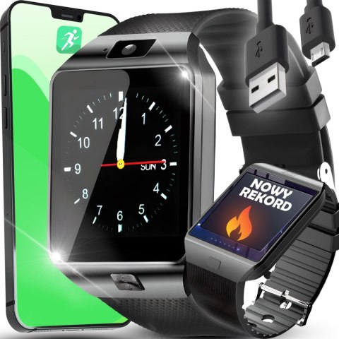Smartwatch zegarek multifunkcyjny na kartę SIM aparat połączenia BT microSD Smartwatch zegarek multifunkcyjny na kartę SIM aparat połączenia BT microSD