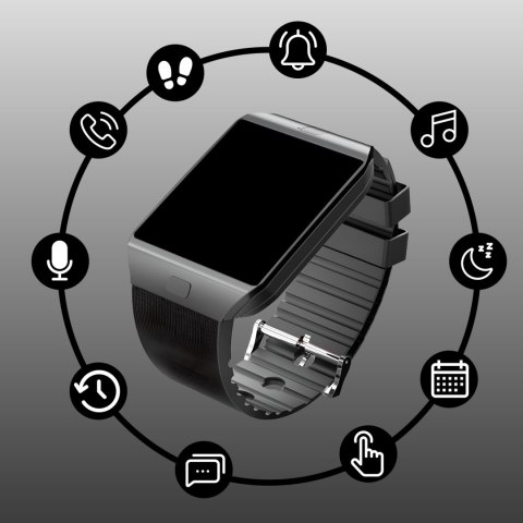 Smartwatch zegarek multifunkcyjny na kartę SIM aparat połączenia BT microSD Smartwatch zegarek multifunkcyjny na kartę SIM aparat połączenia BT microSD