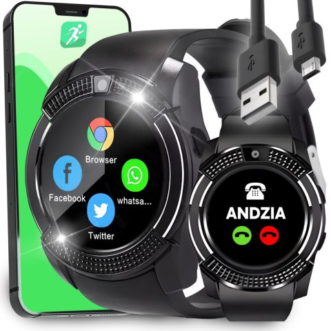 Smartwatch zegarek multifunkcyjny na kartę SIM z aparatem BT microSD Smartwatch zegarek multifunkcyjny na kartę SIM z aparatem BT microSD
