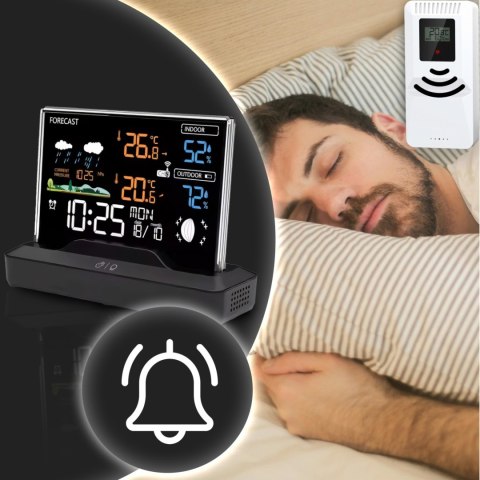 Stacja pogodowa bezprzewodowa zegar termometr higrometr barometr 1 czujnik 80 m LCD Stacja pogodowa bezprzewodowa zegar termometr higrometr barometr 1 czujnik 80 m LCD