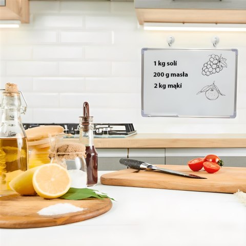 Tablica suchościeralna magnetyczna z akcesoriami biała 60 x 45 cm - zestaw Tablica suchościeralna magnetyczna z akcesoriami biała 60 x 45 cm - zestaw
