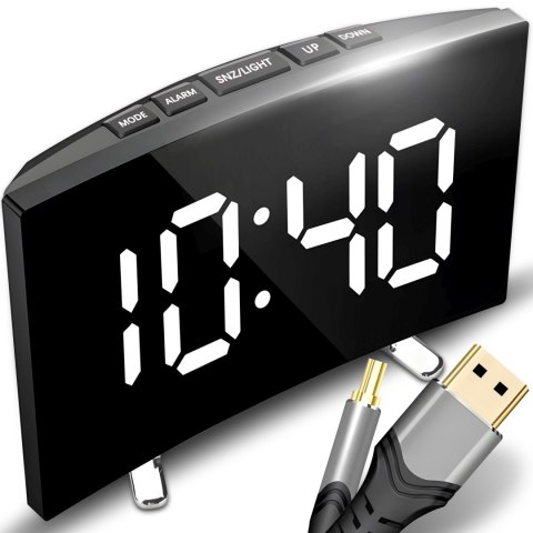 Zegar budzik elektroniczny z termometrem datą podświetlaniem LED Zegar budzik elektroniczny z termometrem datą podświetlaniem LED