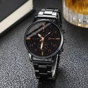 Zegarek męski kwarcowy klasyczny z bransoletą STAL 40 mm - czarny