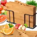 Zestaw desek kuchennych bambusowych ze stojakiem - 4 szt.