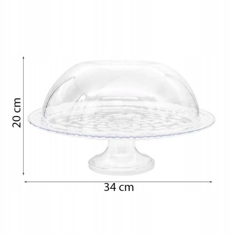 Patera z kloszem na nóżce 34 cm pojemnik z pokrywką na ciasto tort owoce osłona Patera z kloszem na nóżce 34 cm pojemnik z pokrywką na ciasto tort owoce osłona