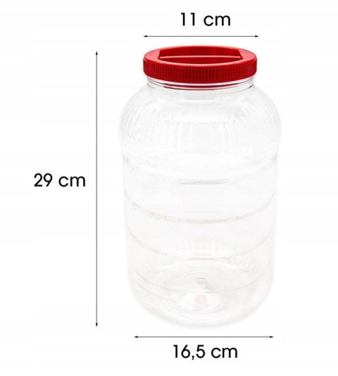 Słój pet 5l. pojemnik z nakrętką do przechowywania plastikowy uniwersalny Słój pet 5l. pojemnik z nakrętką do przechowywania plastikowy uniwersalny