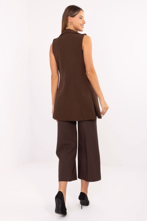 Kamizelka Model IT-KZ-FL5069.84 Brown - Rue Paris Kamizelka Model IT-KZ-FL5069.84 Brown - Rue Paris