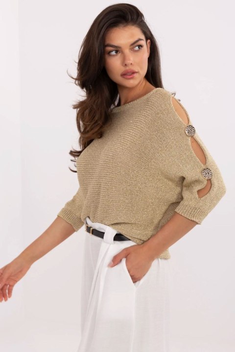 Sweter Damski Model MI-SW-1604.85 Gold - Italy Moda Sweter Damski Model MI-SW-1604.85 Gold - Italy Moda